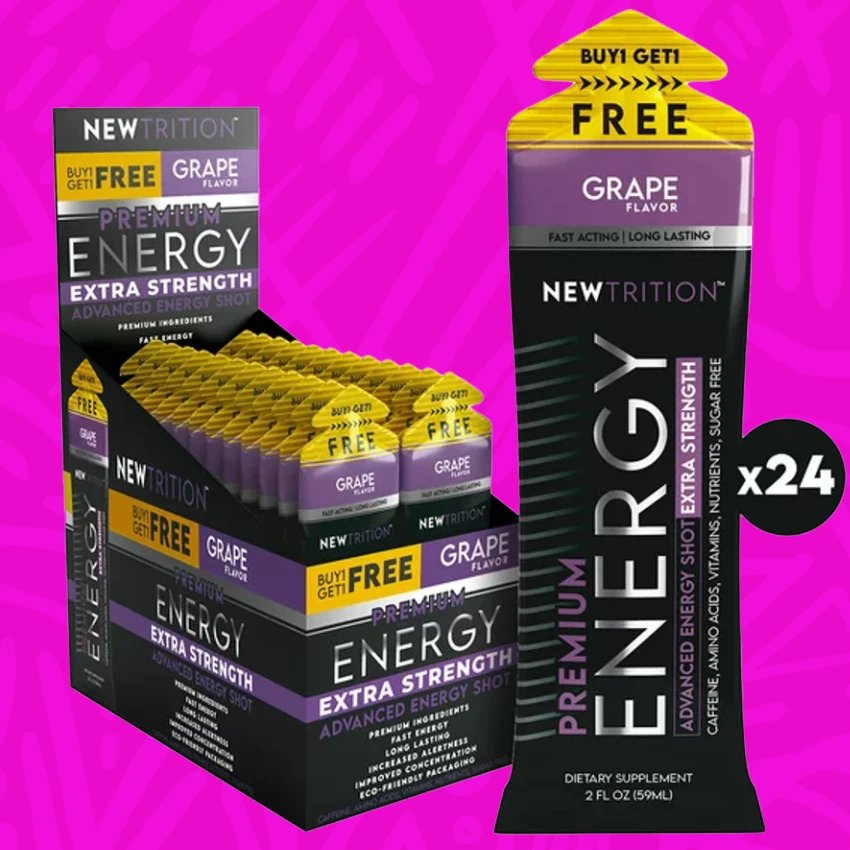 NEWTRITION PREMIUM ENERGY SHOT EXTRA STRENGH 2OZ - 24CT DISPLAY