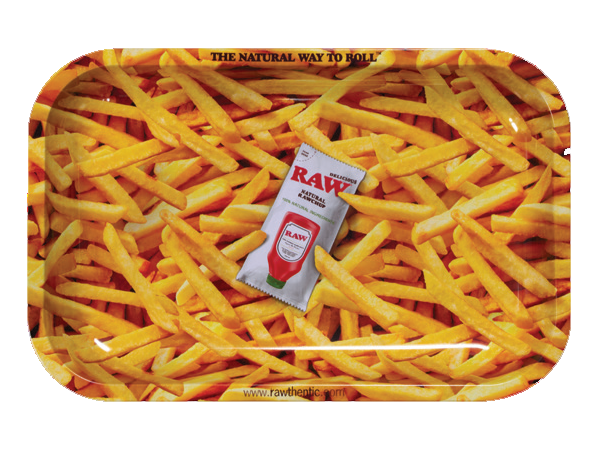 RAW LARGE METAL ROLLING TRAY FRIES