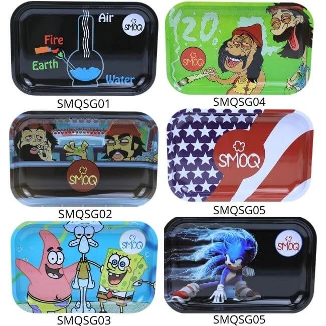 SMOQ ASSORTED DESIGN MEDIUM METAL TRAY