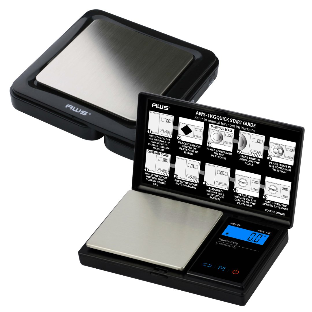 AWS 2-PACK GIFT SET PORTABLE DIGITAL 1000G X 0.1G SCALES