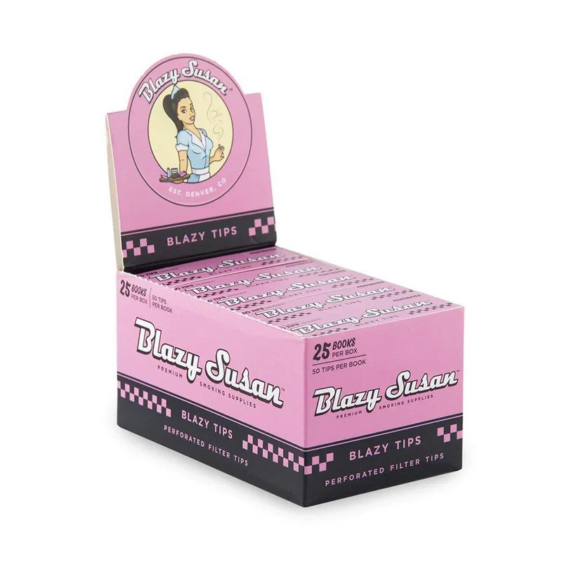 BLAZY SUSAN PERFORATED WIDE FILTER TIPS 50-PACK - DISPLAY OF 25