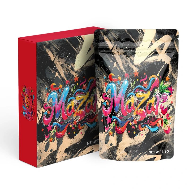 SMELL PROOF 3.5G MYLAR PLASTIC BAGS WITH MATCHING PACK - BAG OF 50 - STYLE 8