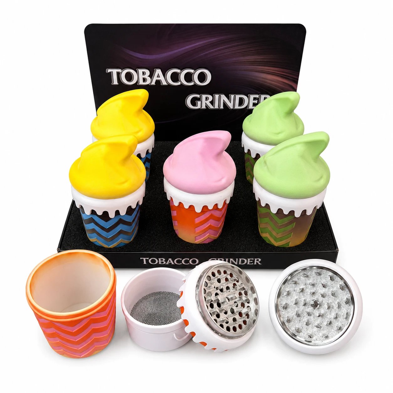 ICE CREAM 4 PARTS GRINDER MULTI COLOR (GT9642BA) - DISPLAY OF 6