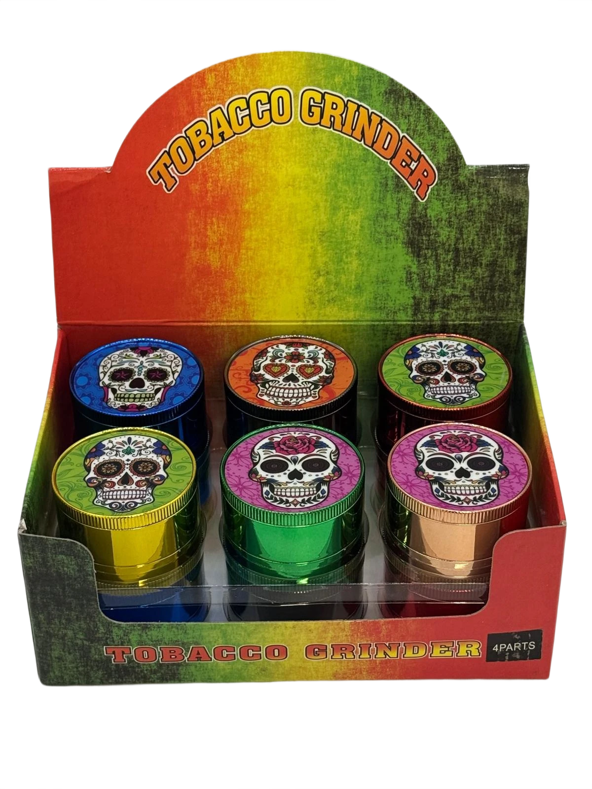 MEXICAN SKULL 3 PARTS 51MM GRINDER - DISPLAY OF 12
