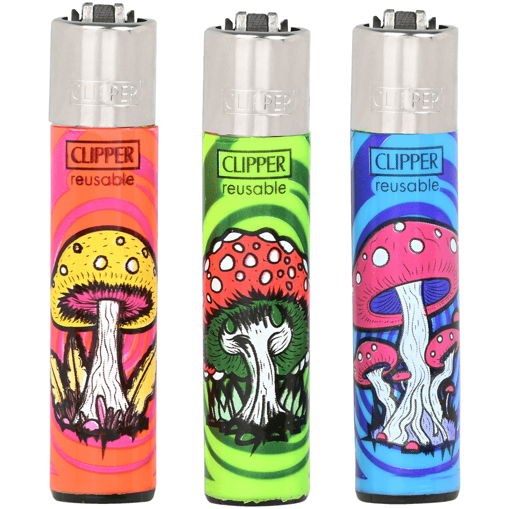 CLIPPER CP11MAG MAGIC MUSHROOMS LIGHTERS - DISPLAY OF 48