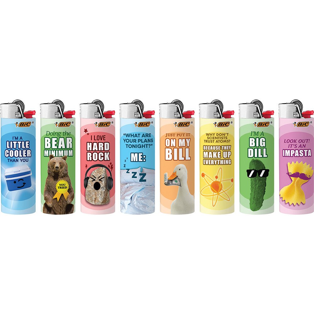 WITTY SERIES BIC LIGHTER DISPLAY - DISPLAY OF 50