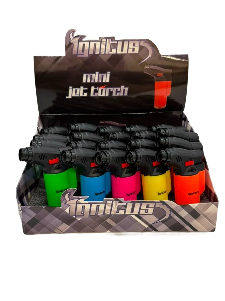 IGNITUS MINI JET TORCH LIGHTER - DISPLAY OF 20
